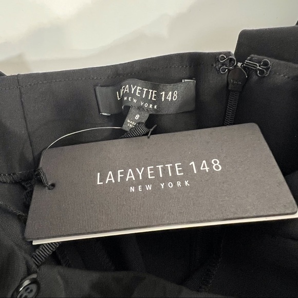 Lafayette 148 Black Boat Neck Wrap Sheath Dress NWT - Picture 6 of 8